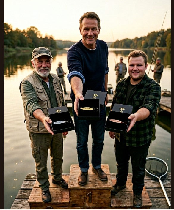Angler Trophäen 3er-Set: Echt vergoldet, versilbert & Kupfer – Exklusive Ehrenpreise für Angelvereine