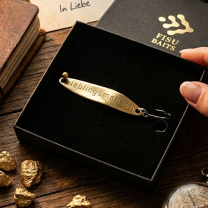 Geschenk für Angler, veredelte Angelköder mit Gravur "Lieblingsmensch"