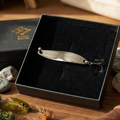 Geschenk für Angler, veredelte Angelköder mit Gravur "Lieblingsmensch"