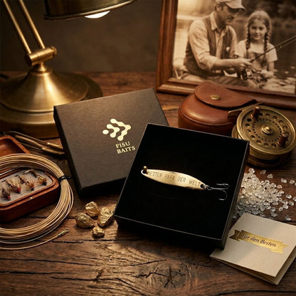 Geschenk für Angler,veredelte Angelköder mit Gravur "BESTER PAPA DER WELT"