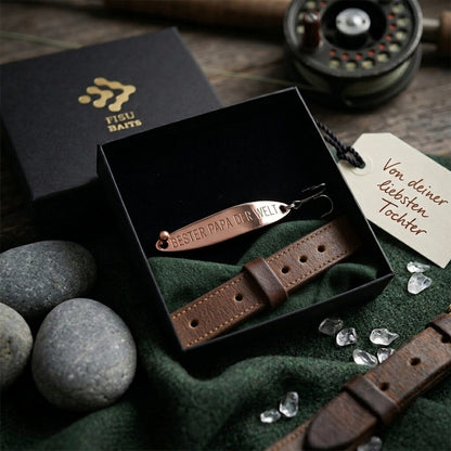 Geschenk für Angler,veredelte Angelköder mit Gravur "BESTER PAPA DER WELT"