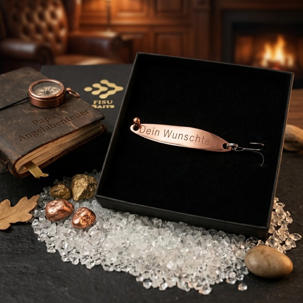 Geschenk für Angler, veredelte Angelköder mit individueller Gravur