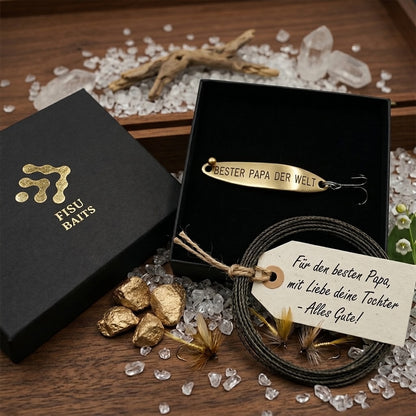 Geschenk für Angler,veredelte Angelköder mit Gravur "BESTER PAPA DER WELT"